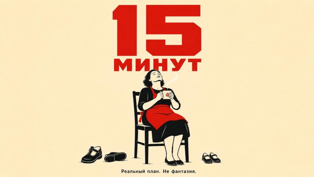 15 минут тишины, когда ты одна с двумя детьми. Не фантазия — конкретный сценарий.